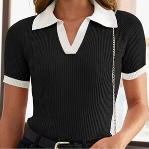 Zesica Black V-Neck Sweater - Small